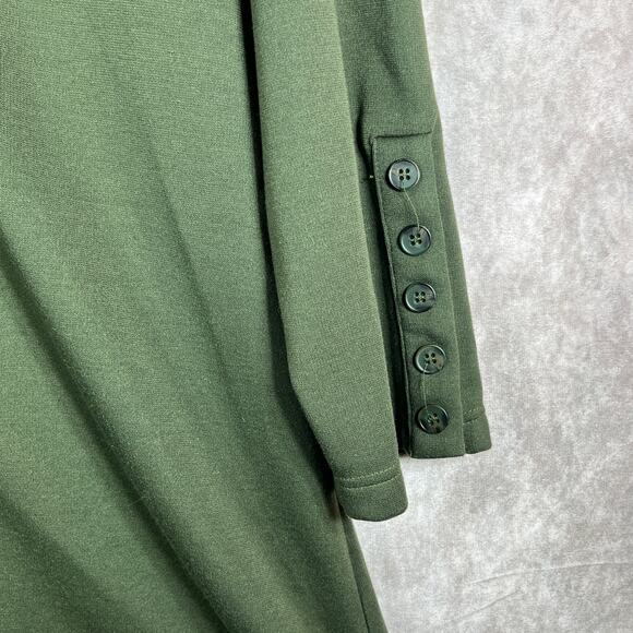 North Style Sweater Womens Size XL Green Knit Mock Neck Pullover 3/4 Sleeves - Picture 3 of 8